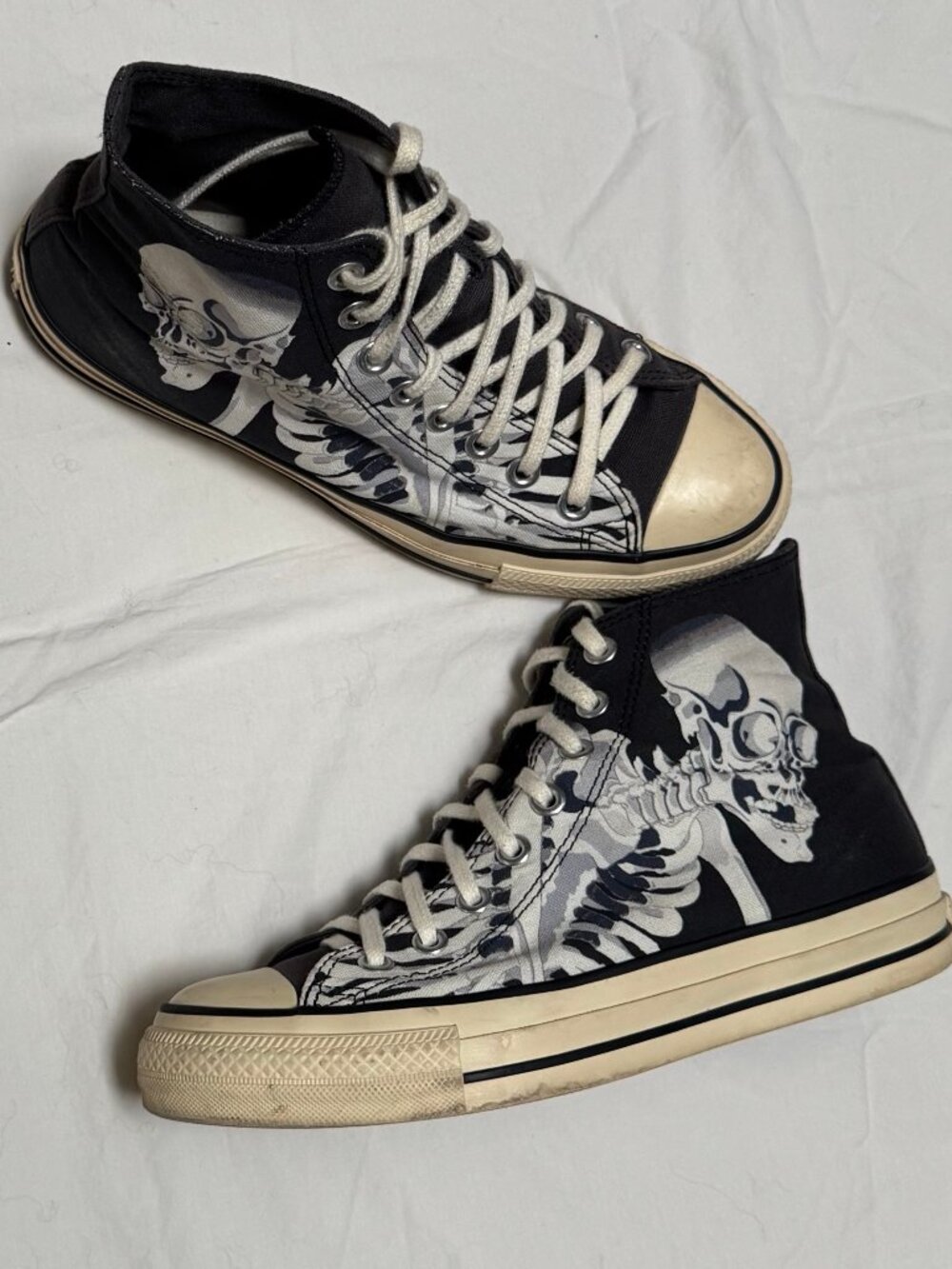 RARE Converse Japan Ukiyo Print High Top Skull Skeleton Women’s 9 Men’s 7